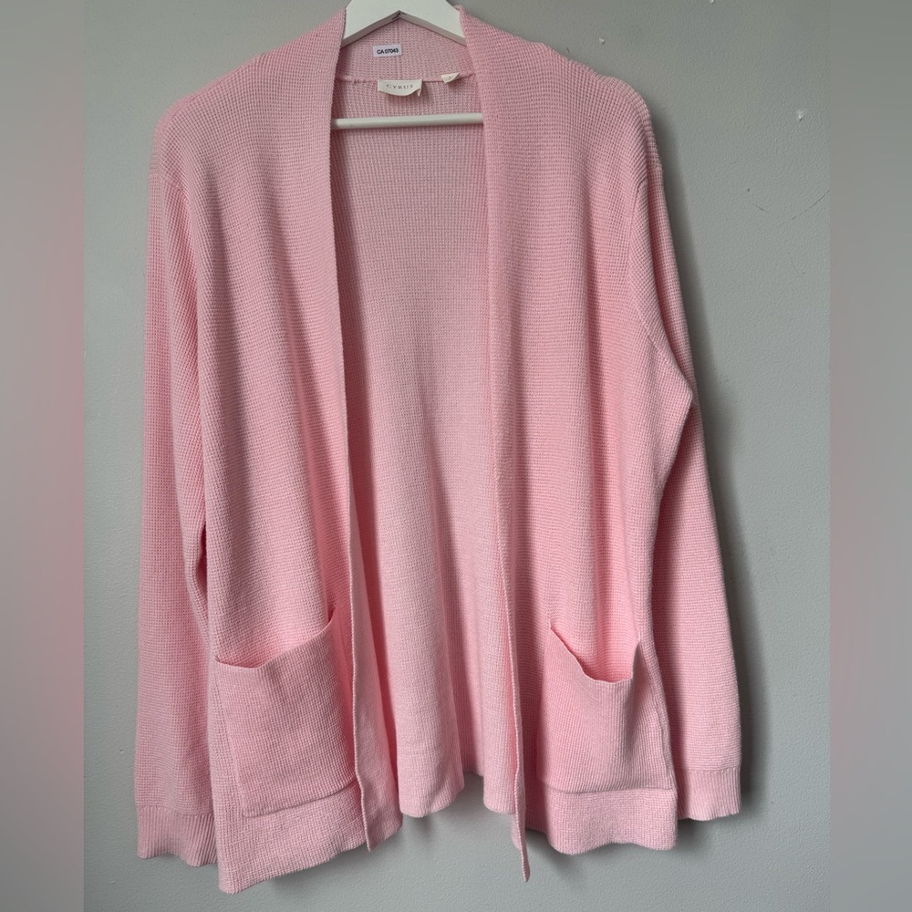 Cyrus Soft Pink Open-Front Cardigan - Picture 5 of 5